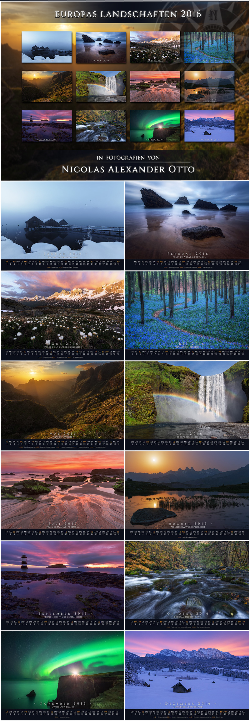 Landscape Calendar 2016